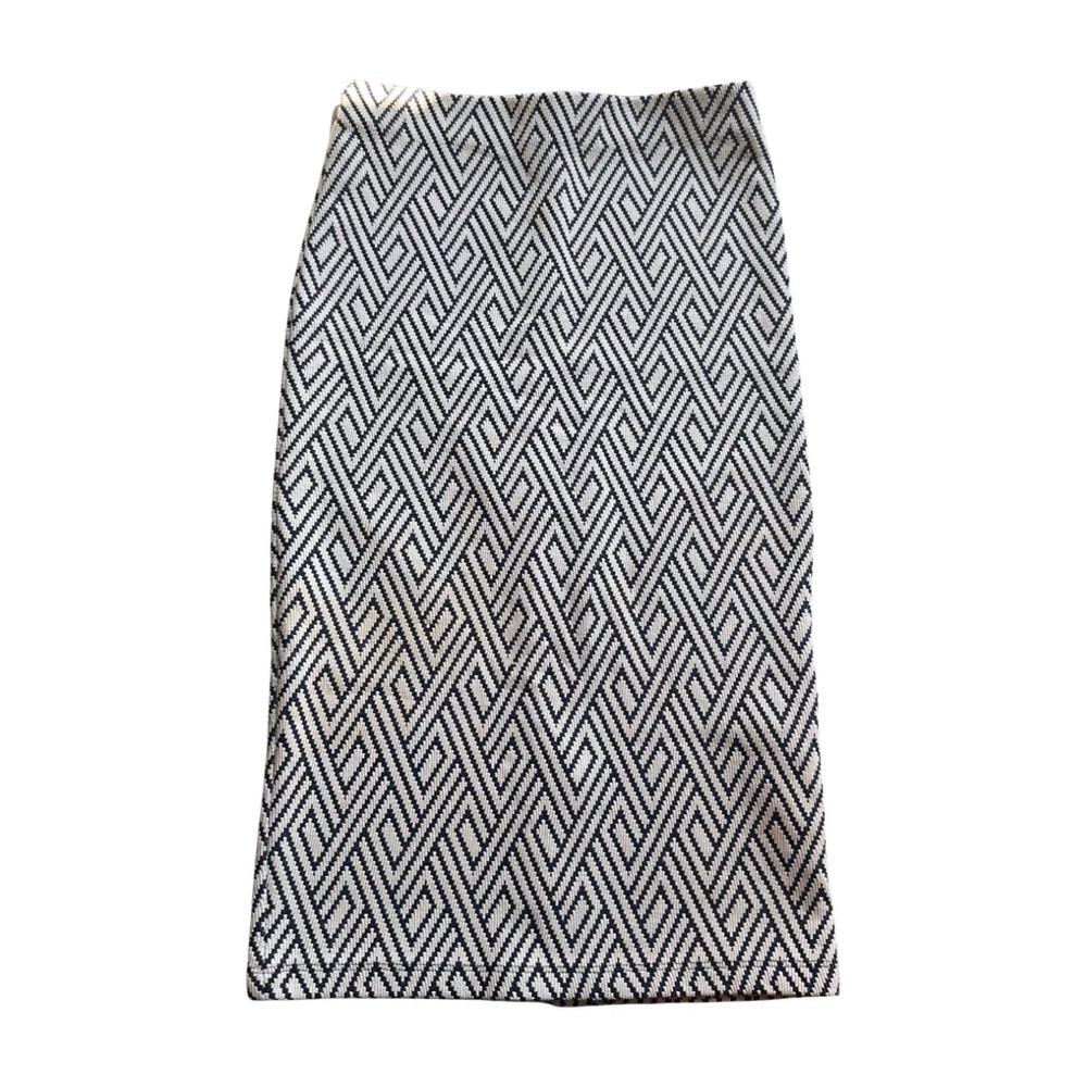 ZARA Geometric Print Pencil Skirt – Retro Minimalist Workwear Chic Size Small